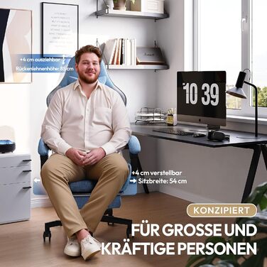 Ігровий крісло Dowinx з підголівником та підніжкою, тканинне, з масажем, чорно-зелений, для офісу та геймінгу