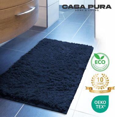 М'який килимок для ванної кімнати Casa Pura Sky Soft 80x150 см, Marineblau (морський блакитний)