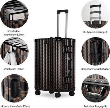 Набір валіз Homelux 3 шт. в сірому корпусі з ABS, M-L-XL, з малюнком 