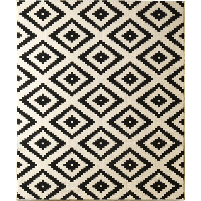 Килим Hanse Home з коротким ворсом Skandi Diamonds Black Cream 160x230см для вітальні та спальні