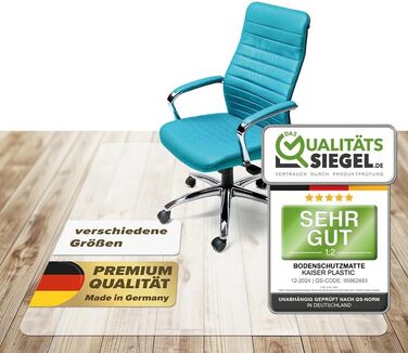 Захисна килимок Kaiser Bodenschutzmatte, 115x135 см - прозора підкладка під стіл/стілець - антиковзаюча - для офісу та дому