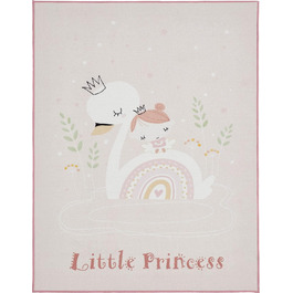 Дитячий килимок Andiamo для дівчинки, килим дитяча кімната, мотив з принцесою та поні, пов'язаний, плоский, підходить як прикраса та ігровий килимок, колір рожевий, розмір 80 х 150 см