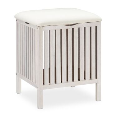 Кошик для білизни Relaxdays білого кольору зі стільчиком