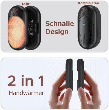 Електричні грілки для рук COTOP, 6000mAh, 2 шт. USB-C, 3 режими нагріву, для жінок, чоловіків, дітей, для катання на лижах, піших прогулянок, зелений (чорний)