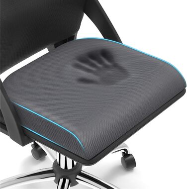 Подушка для сидіння TranquilRelax з Memory Foam для офісного крісла, дому та авто. Зручна для спини, ішіасу, стегон та куприку. Сірого кольору, велика.