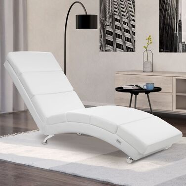 Relax Lounger London біла штучна шкіра