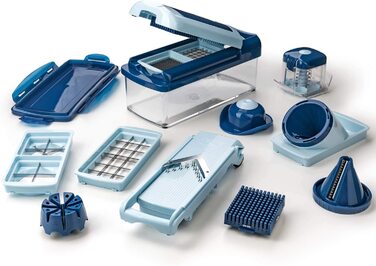 Nicer Dicer Fusion Smart Julietti - набір для нарізки овочів та фруктів, м'ятно-зелений, 16 частин | Нарізання, тертя, жульєн, спіралі, кубики | Новинка