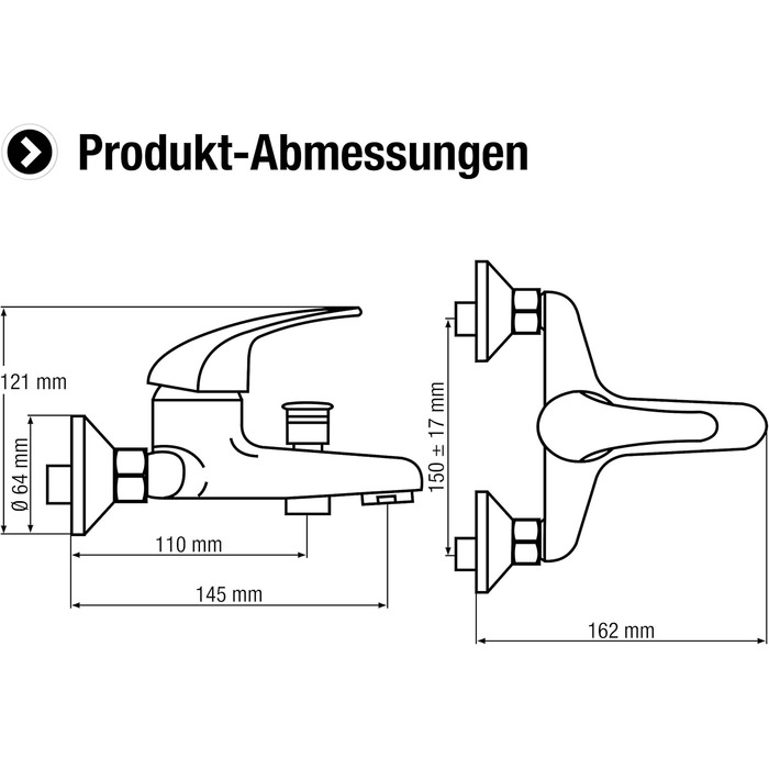 Змішувач для ванни Cornat Piccolo SA841 - однорідний, латунний, хром, 1/2