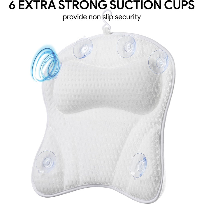 Подушка для ванни PEULEX Komfort: підтримка шиї та спини, з міцними присосками, м'яка, для ванни та джакузі