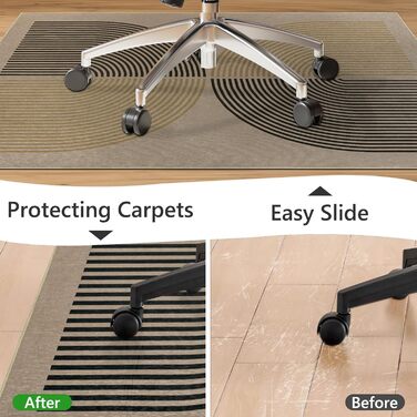 Килимок під офісний стілець 90x120 см, антиковзаючий, для дому, офісу, геймінгу та йоги, бежевий