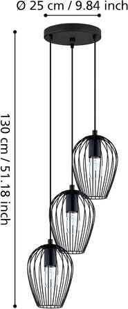 Настільна лампа EGLO Newtown, чорна, сталь, E27, з вимикачем, вінтажний стиль