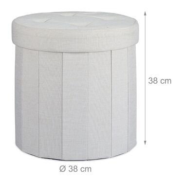 Relaxdays Пуф з місцем для зберігання, розмір M, круглий