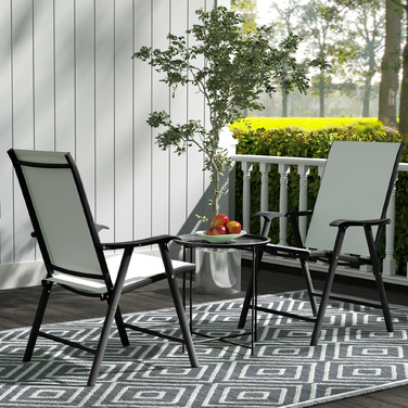 Outsunny Side Table Складаний садовий стіл Ø46 x 50 см Круглий стійкий до погодних умов балконний стіл зі складними ніжками столу Кемпінговий стіл Розкладний стіл Журнальний столик для вітальні Офіс Відкритий Закритий чорний