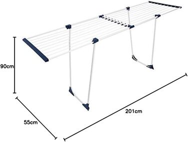 Телескопічна сушарка BigDean 20м - Крилата сушарка TV Rheinland біла/синя