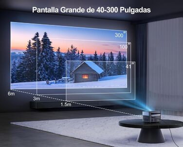 Проектор Mini Beamer 4K Smart з WiFi6, Dolby Audio, Bluetooth, 1080P, Автофокус, Вертикальна корекція, Короткий кидок, Вбудовані додатки (Бежевий)