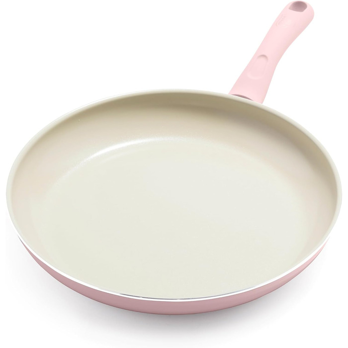Набір посуду GreenLife Sandstone з антипригарним керамічним покриттям з 15 предметів, без вмісту PFAS, можна мити в посудомийній машині (сковорідка 12'', рожева)