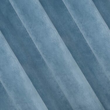 РІА завіса оксамит оксамит М'яка хвиляста стрічка, стильна елегантна високоякісна гламурна стрічка для спальні, вітальні, вітальні (хвиляста стрічка, 140x270 см, синя)