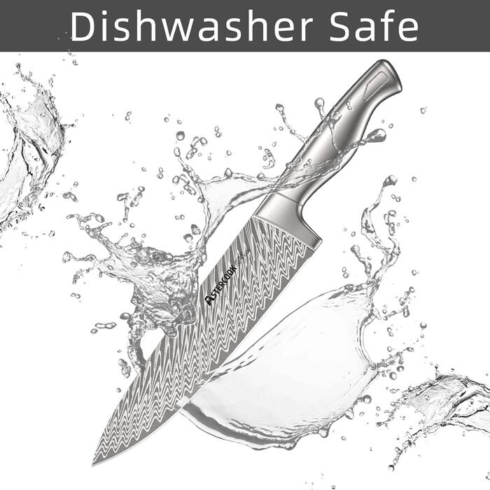 Набір кухонних ножів Astercook 15 предметів з бруском, точилка для ножів, нержавіюча сталь, безпечний для миття в посудомийній машині