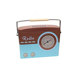 Жерстяна коробка в стилі ретро радіо, для прикраси і зберігання, безпечна для харчових продуктів, розміром приблизно 21 х 16 см з рецептом випічки PH24