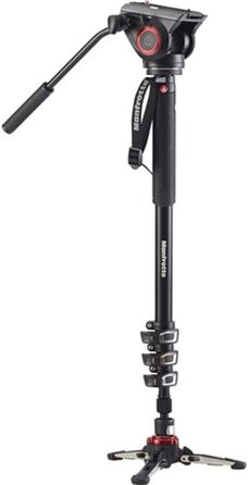 Відеомонопод Manfrotto XPRO+ з відеоголовою, алюмінієвий, 4-секційний, з рідинною основою, штатив для фото- та відеозйомки, створення контенту, відеоблогів