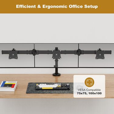 Підставка для монітора RICOO на 2 монітори, Dual Monitor Arm, TS7811, для комп'ютерів та ігор, 13-27 дюймів