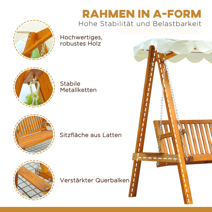 Гойдалка садова двомісна з модрини 