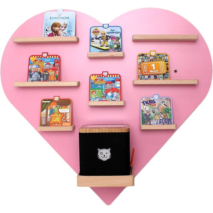 Полиця BOARTI tigerbox серце рожеве підходить для tigerbox touch і 36 тигрових карт, дитяча полиця для ігор і колекціонування