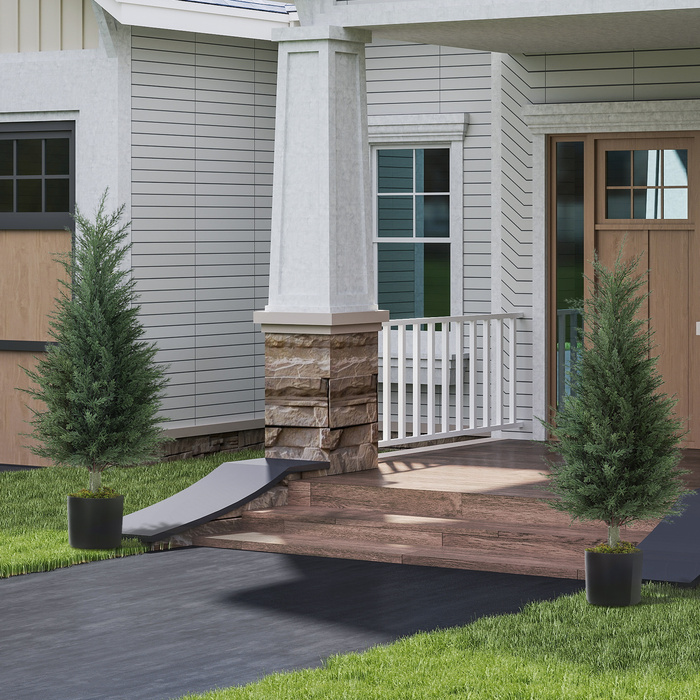 Набір з 2 штучних кипарисових рослин, 362 пластикових листя, горщик, стійкі до УФ-випромінювання, зелені