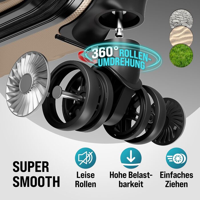 Чемодан набір Monzana® 3шт з TSA замком, вагами, органайзером, гелевими ручками, подвійними колесами, валіза-тролей, жорсткий корпус, M-L-XL, колір шампань