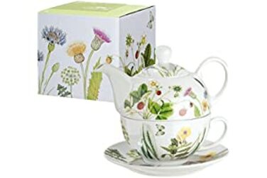 Фарфоровий чайник з квітковим декором (дикий квітка)