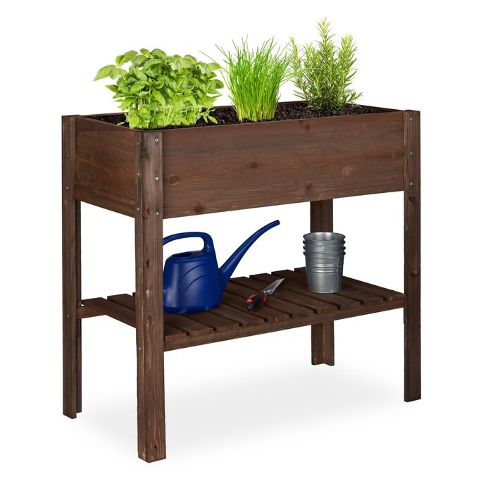 Грядок Relaxdays з дерева, темно-коричневий