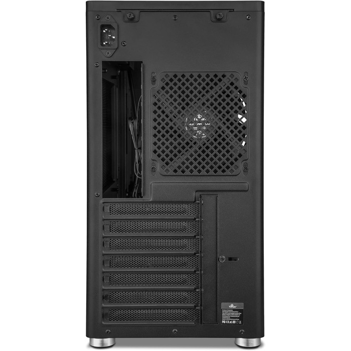 YEYIAN Hussar Plus Full Tower корпус для ПК з прозорою скляною боковиною, сумісний з ATX, Micro ATX, Mini ITX, з вентилятором 120 мм