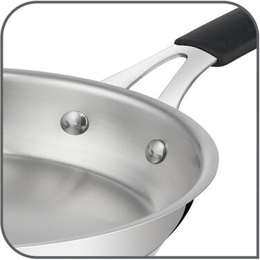 Сковорода Lagostina Tempra з нержавіючої сталі Ø24 см з індукційним дном Lagotherm та ергономічною ручкою, для плити та духовки