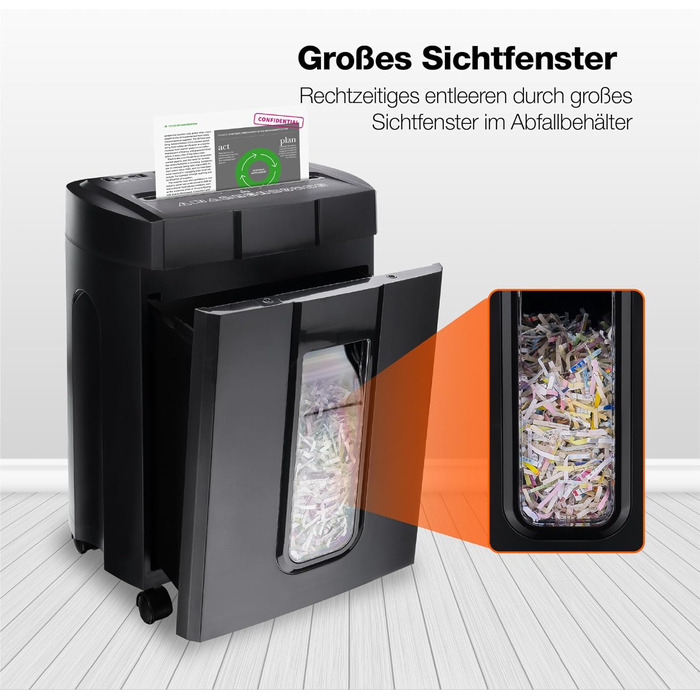 Шредер для паперу Peach Partikelschnitt PS500-70: 16 листів, 18 літрів, P-4, 30 хв безперервної роботи, 2000 аркушів, DSGVO, 4 x 38 мм