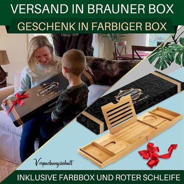 Підставка для ванни та ліжка SereneLife 2-в-1 – складане піднос для сніданку в ліжку та ванній з бамбука, водовідштовхувальний, регульований розмір – дерев'яна підставка для ванни, міцна спинка (складний, міцна спинка, подарунковий набір)