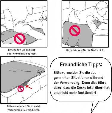 Електрична ковдра PROALLER 160x130 см з 10 рівнями нагріву та таймером, м'яка фланель-шерпа, для дивану, ліжка, офісу, сірий колір