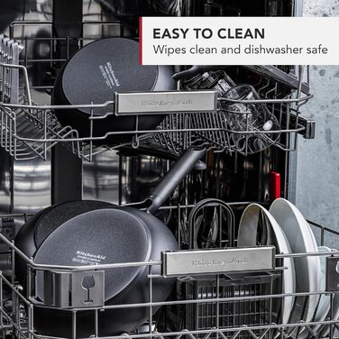 Сковорода-гриль KitchenAid 28 см Classic з антипригарним покриттям, алюміній, для індукційних плит, сумісна з духовкою до 160°C, можна мити в посудомийній машині