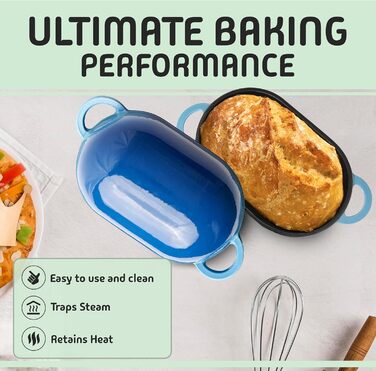 Набір для приготування хліба ручної роботи LoafNest: Dutch Oven з чавуну (2 літри) та силіконовий вкладиш. (Тільки горщик, без вкладиша)