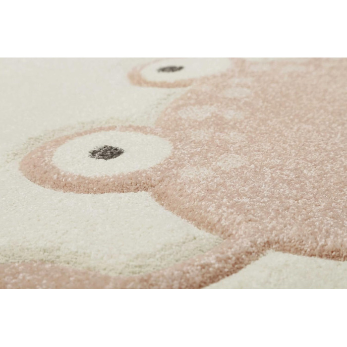 Сучасний дитячий килимок Esprit з коротким ворсом і мотивом краба - Краб (120 см круглий, бежево-рожевий) Бежева Роза 120 см кругла