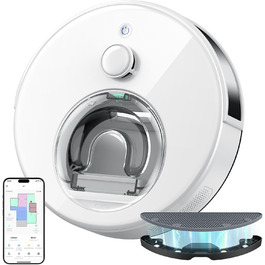 Робот-пилосос OKP L7G 3-в-1 з функцією миття підлоги, LiDAR-навігація, 6000Pa, 150 хв роботи, WiFi, Alexa, для тварин, килимів, твердих підлог, сірий