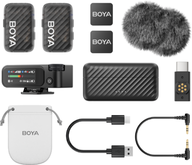 Бездротовий мікрофон BOYA MIC 2-02 Type-C/TRS Black