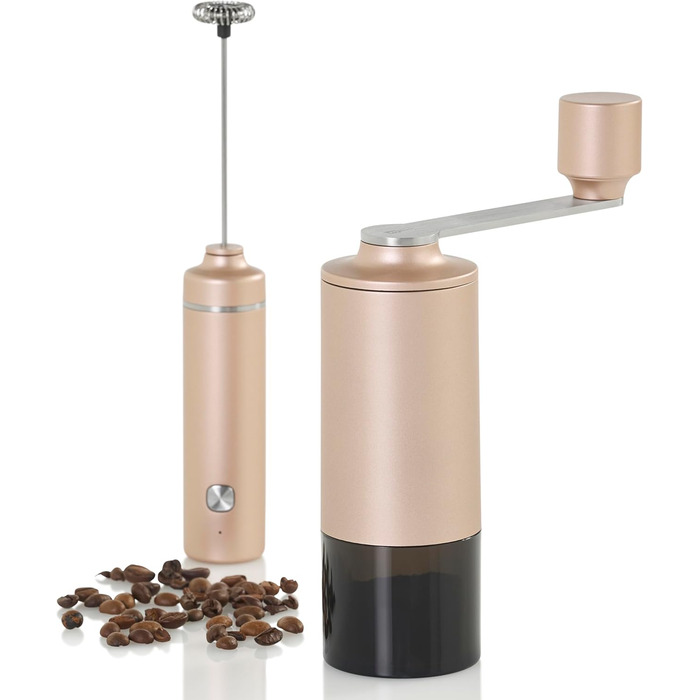 Кавомолка ручна AdHoc MC13 Moro з керамічним жорном CeraCutXL та DirectDrive | Для еспресо, фільтра, френч-пресу | З регулюванням помелу та CAP-системою | Колір: мідь