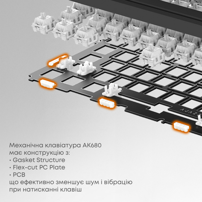 Клавіатура механічна дротова Ajazz AK680 MAX Magnetic Switch RGB USB Black
