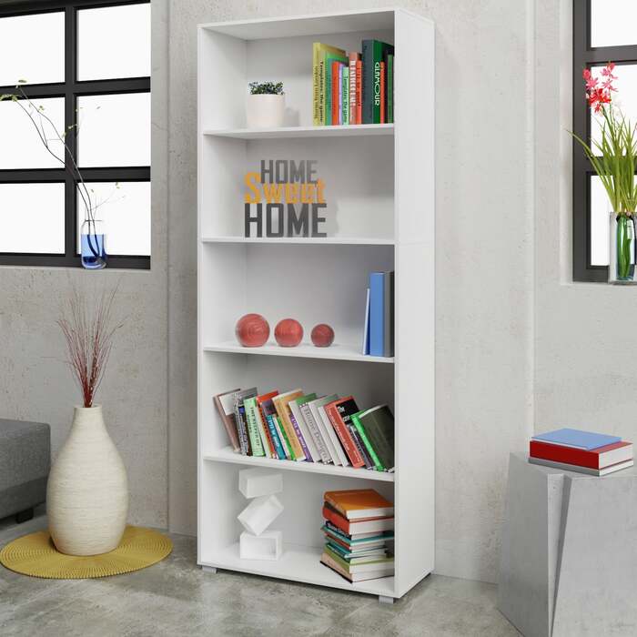 Книжкова шафа Vela White на 5 відділень