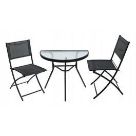 Комплект садових меблів Jumi Premium, метал, чорний, 3 предмети