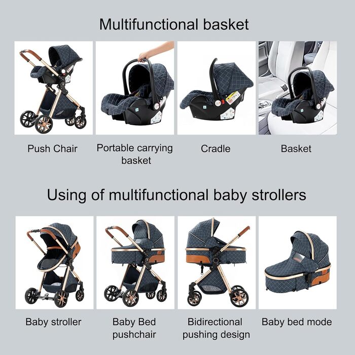 Дитяча коляска MoLi 3 в 1 V9 Dark Grey: комплект, обертовий ручки, люлька, прогулянкова, шасі з алюмінію, складна, великий розмір