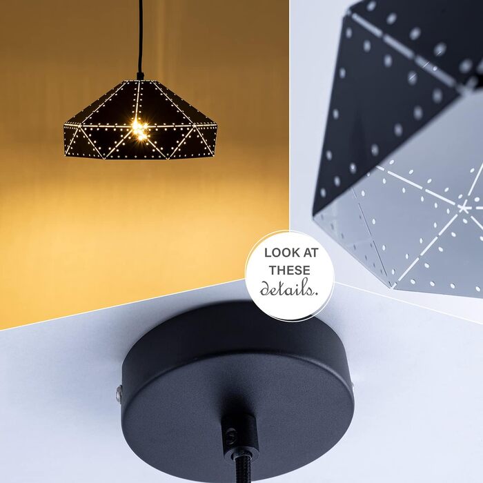 Підвісний світильник Підвісний світильник Їдальня Обідня настільна лампа Промислова лампа в стилі стімпанк 1,5 м текстильний кабель Shortenable Light Points Effect E27, Bulb Колір (Чорно-білий, без лампочки)