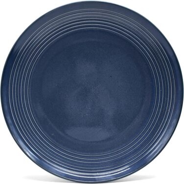 Комбінований сервіс Alicia Сучасний дизайн на 6 персон, стильний темно-синій набір посуду з керамограніту з 6 обідніми тарілками, 6 бічними тарілками, 6 чашками, 6 чашками для чаю (16 шт. )
