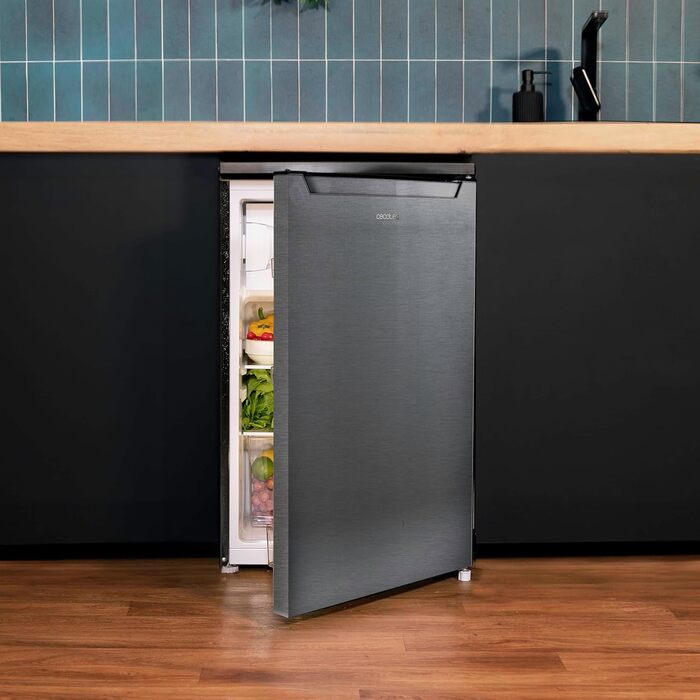 Міні-холодильник Cecotec Bolero CoolMarket TT 107: 107 л, Inox, регулювання температури, ящик для овочів, морозильна камера, тиха робота