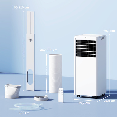 Портативний кондиціонер 7000 BTU, 4-в-1: охолодження, осушення, вентиляція та нічний режим